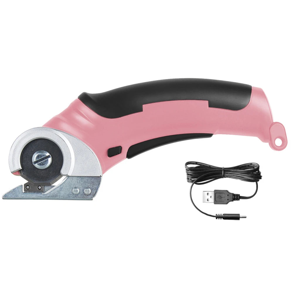 Electric Scissor Portable Cordless Rechargeable Electric round Scissor Leather Paper Fabric Rotary Cloth Cutter Kit Cutting Tool