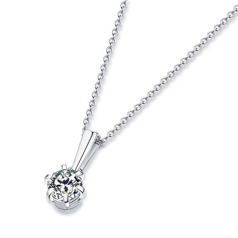 Starlight Radiance 1 Carat Moissanite Pendant in 925 Sterling Silver