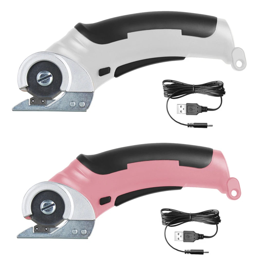 Electric Scissor Portable Cordless Rechargeable Electric round Scissor Leather Paper Fabric Rotary Cloth Cutter Kit Cutting Tool