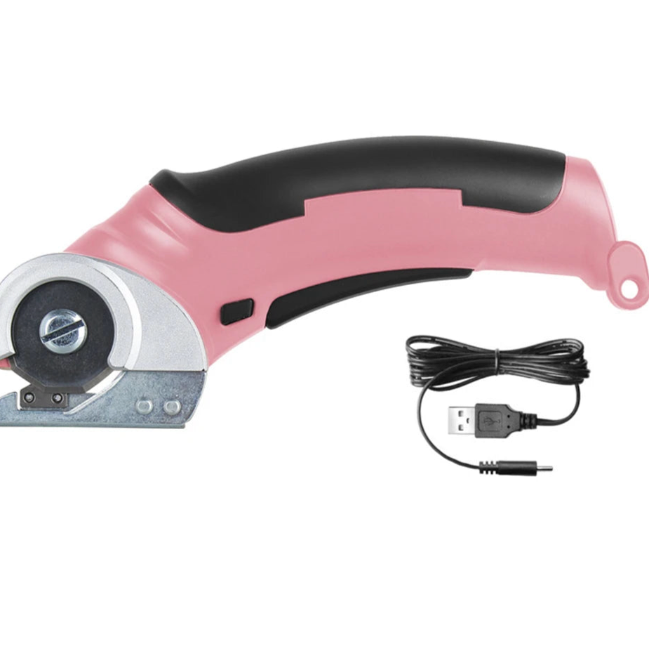 Electric Scissor Portable Cordless Rechargeable Electric round Scissor Leather Paper Fabric Rotary Cloth Cutter Kit Cutting Tool