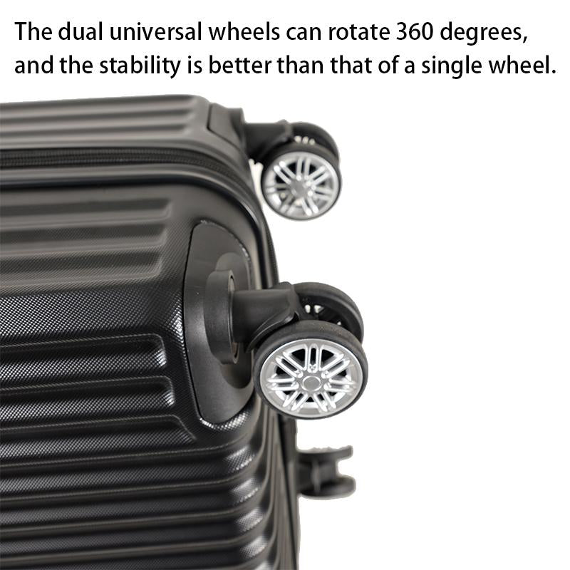 Striped Suitcase Set, Three-Piece Set, Swivel Wheel Combination Lock