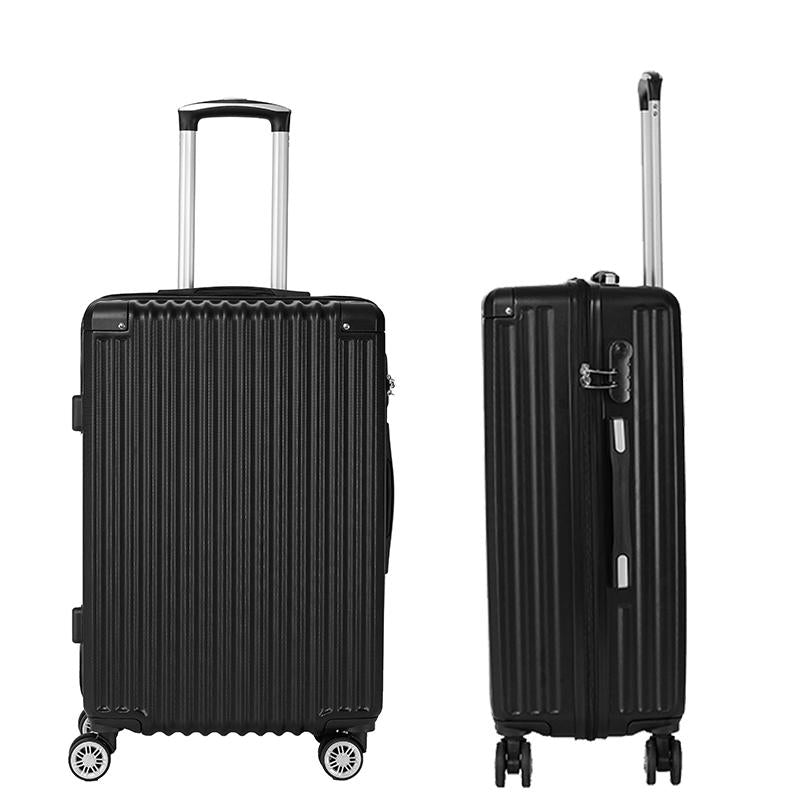 Striped Suitcase Set, Three-Piece Set, Swivel Wheel Combination Lock