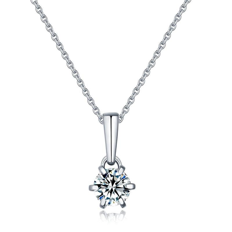 Starlight Radiance 1 Carat Moissanite Pendant in 925 Sterling Silver