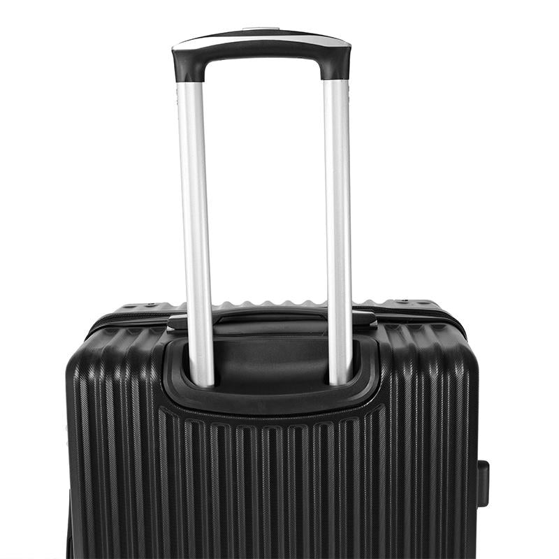 Striped Suitcase Set, Three-Piece Set, Swivel Wheel Combination Lock