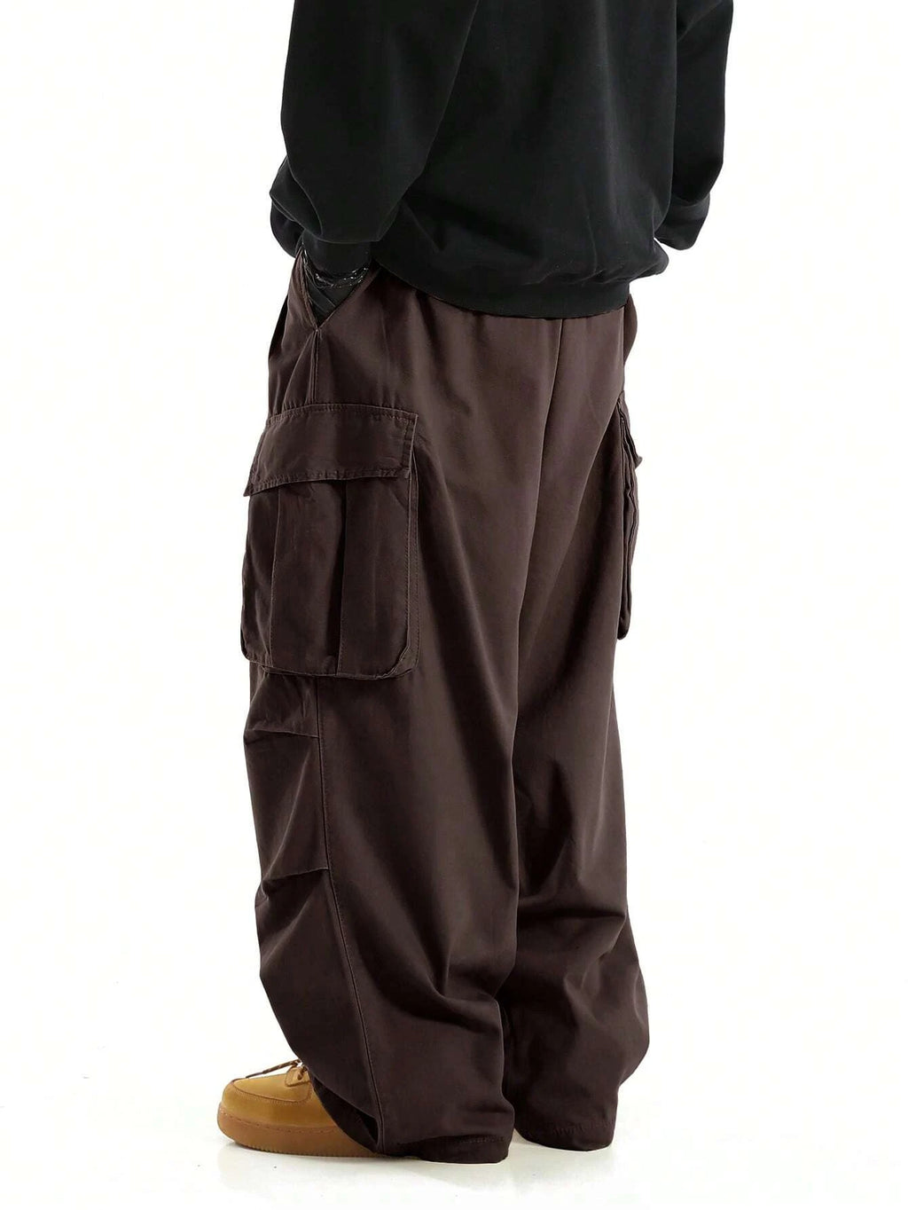 Manfinity EMRG Men Flap Pocket Side Drawstring Waist Oversize Cargo Pants